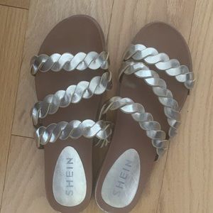 Gold braided detail sandals size 8.5